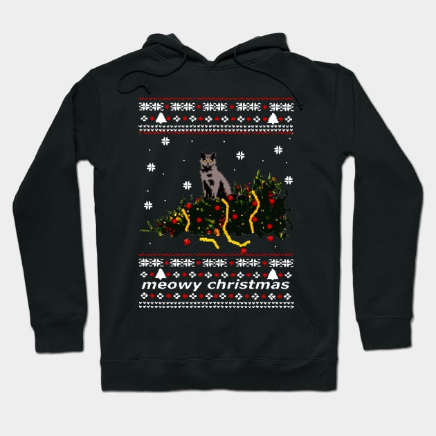 ugly sweater - christmas tree knocked down by a cat Hoodie by FandomizedRose